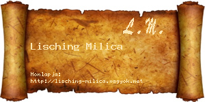 Lisching Milica névjegykártya